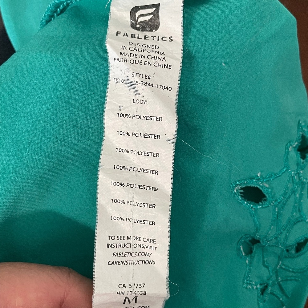 Fabletics - Medium Teal Blouse - image 3